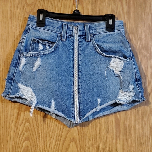 Carmar Beatrice distressed zip front denim skirt - Picture 2 of 12